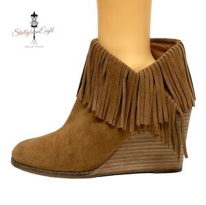 LUCKY BRAND Yachin Fringe Wedge Ankle Boot 9.5